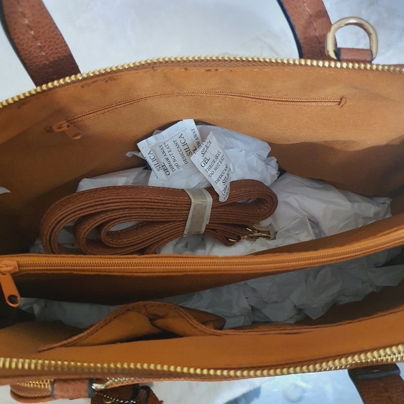 BESTINI Brown Handbag Shoulder Crossbody 2 Way Bag Faux Snake Animal Print NWT - Picture 13 of 16